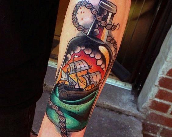 Ship in a Bottle Tattoo Designs Maritime Art Ideas