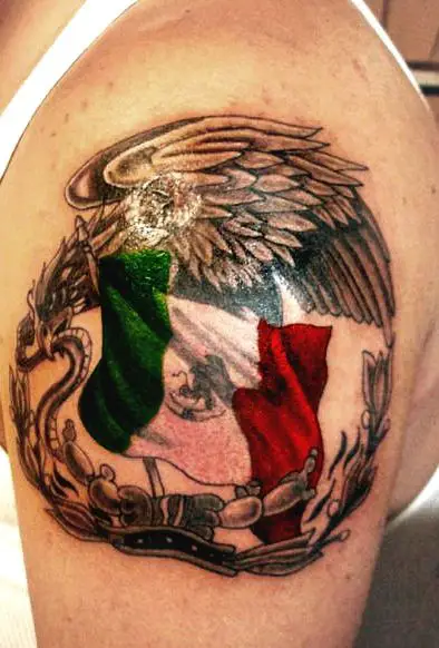 Mexico Flag Tattoo Heart Poster for Sale by PUFFYP  Redbubble