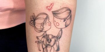 Couple & Dog Inspired Love Tattoo