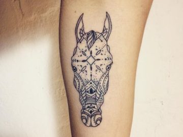Horse Tattoo with Mandala Details