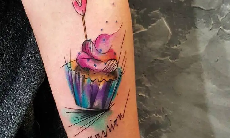 Colourful Cupcake Tattoo Ideas