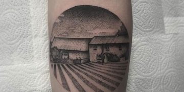 Farm Scenery Tattoo