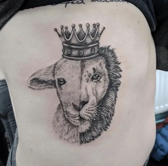 Christian biker tattoo  lion  lamb with empty tomb  Tattoo contest   99designs