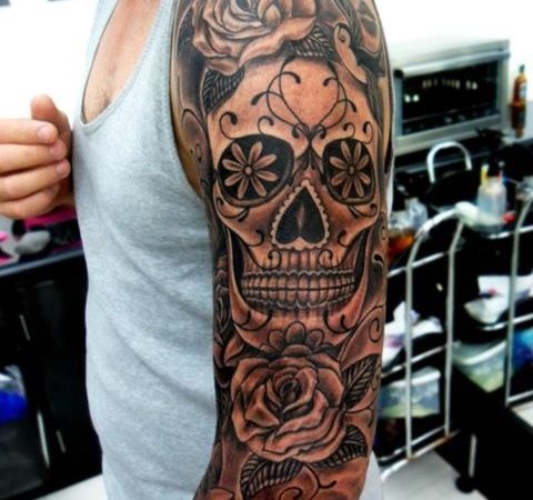 Eye Catching Skull Sleeve Tattoo Ideas