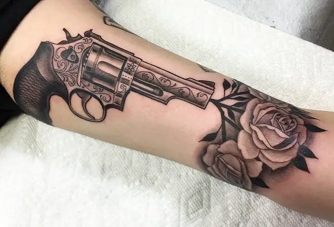 Gun Tattoos Designs For Females