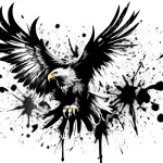 American Eagle Tattoo with Paint Splats