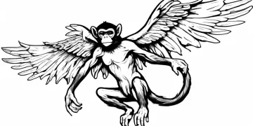 Flying Monkey Tattoo Design